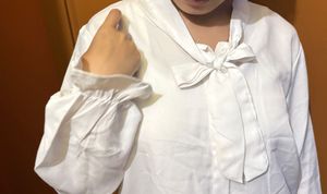 White Bow Tie Blouse