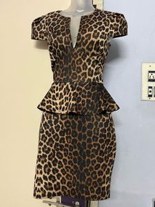 Animal Print Peplum Bodycon Dress