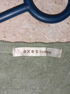 Sage Green Cardigan with Floral Detail