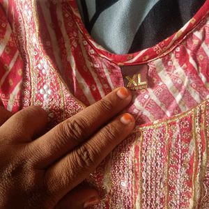 Red Striped Kurta