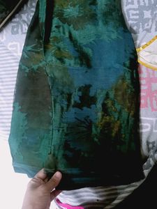 new brasso olive Green Printed Saree