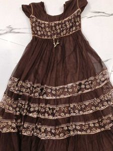 Elegant Brown Ethnic Gown