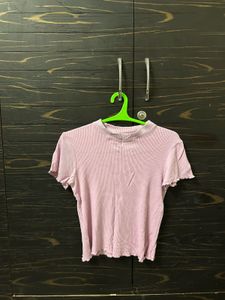 Cute Pink Ribbed Top