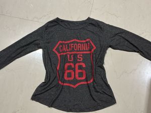 Grey California Backless T Shirt