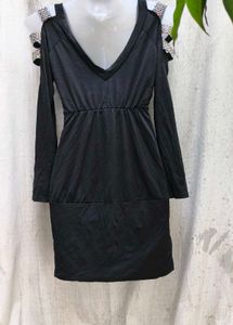 3177. Black Embellished Party Dress