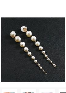 Elegant White Pearl Dangle Drop Earrings