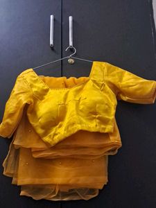 Elegant Yellow Saree & Blouse Set