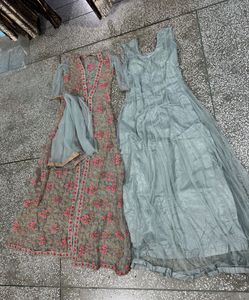 Elegant Embroidered Anarkali Suit With Paded