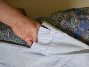 Striped button-down shirt