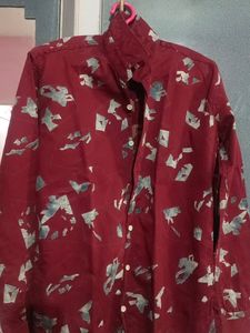 Maroon Coloured Shirt Full Sleeves