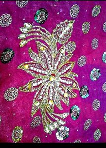 Pink Embellished Saree