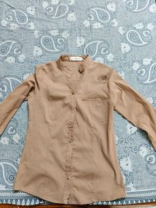 Tan Button-Down Shirt