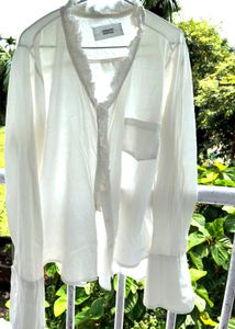 White Flowy Top