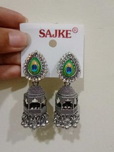Peacock Jhumka Earrings