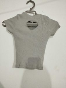 Cute Heart Cutout Top .