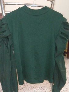 Green Puff Sleeve Top