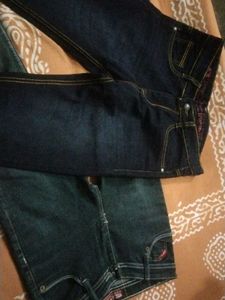 New Dark Blue With Golden Stripes Stiches Size 32
