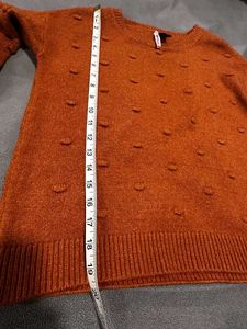 Rust Textured Dot Sweater
