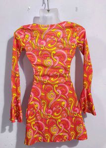 Funky Swirl Print Dress