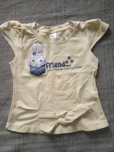 Girls Yellow T Shirt With Short