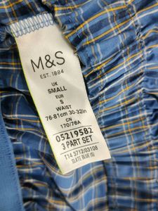 Marks &amp; Spencer Blue Checkered Unisex Boxer