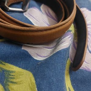 Classic Brown Belt With Silver Tone