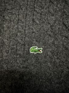 Lacoste Grey Cable Knit Sweater