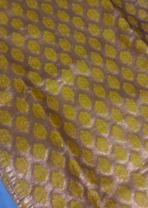 Pink &amp; Gold Banarasi Silk Fabric