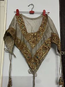 Embroidered Silver Crop Top