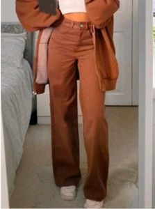 Brown Wide Leg Denim