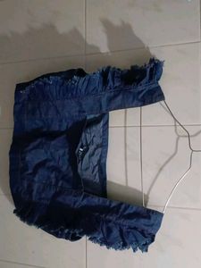 Denim Ruffle Top
