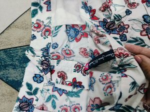 White Printed Casual Shorts