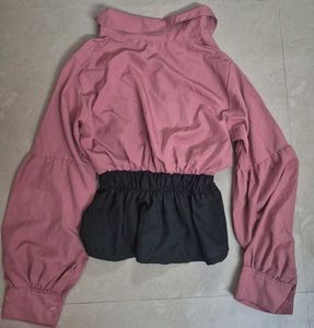 Ruffled Crop Top Blouse