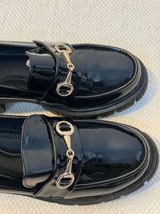 Black Chunky Loafers with Accessory Detai