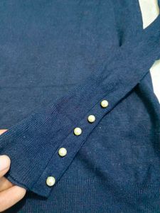 Elegant Zara Navy Blue Knit Top