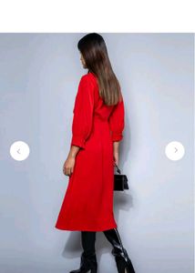 H&amp;MRed Wrap Midi Dress