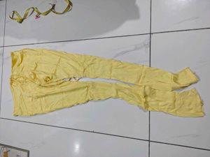 yellow embroidery kurta set