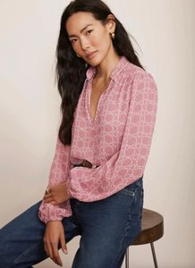 MINT VELVET  PINK Geometric Print Blouse