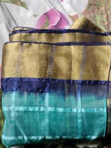 Elegant Teal &amp; Blue Saree