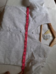 New White Embroidery Kurta