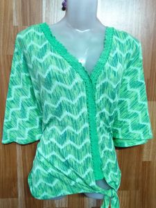 Green Patterned Top