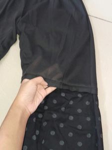 Polka Printed Black Palazzo Pants
