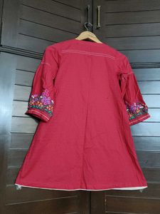 Sapphire Kids Girl Red Floral Embroidery Dress