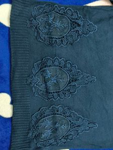 Elegant Navy Blue Knit Sweater