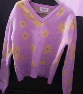 Floral V-Neck Sweater