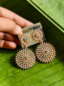 Sparkling Rose Gold Statement Earrings