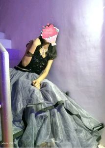 Grey And Black Lengha Choli