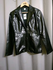 SSS Faux Leather Blazer