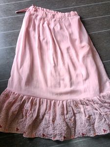 Pink Embroidered farshi garara hand Wark