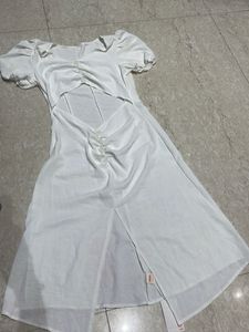 White Puff Sleeve Dress